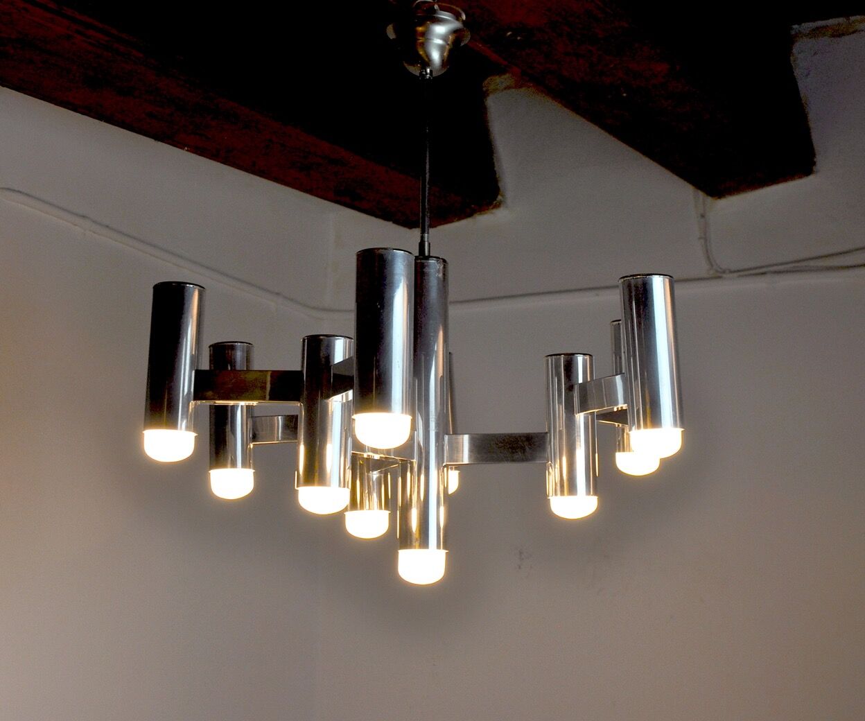 Chandelier Maison Sciolari for Baker, 10 burners, Italy, 1970