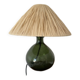 Glass lamp and natural rafia madame stoltz