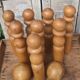 Old vintage wooden bowling game