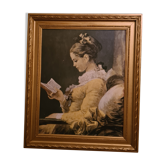 Vintage painting on cardboard