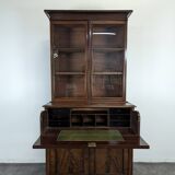 English mahogany secretary bookcase.