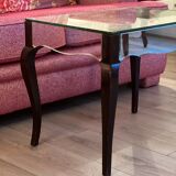 Mirror and wood side table