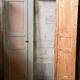 Late 19th century cupboard front, double doors + painted fir frame