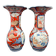 Paire de Vases Cornets Japonais Imari | Décor de Grues & Rouge de Fer