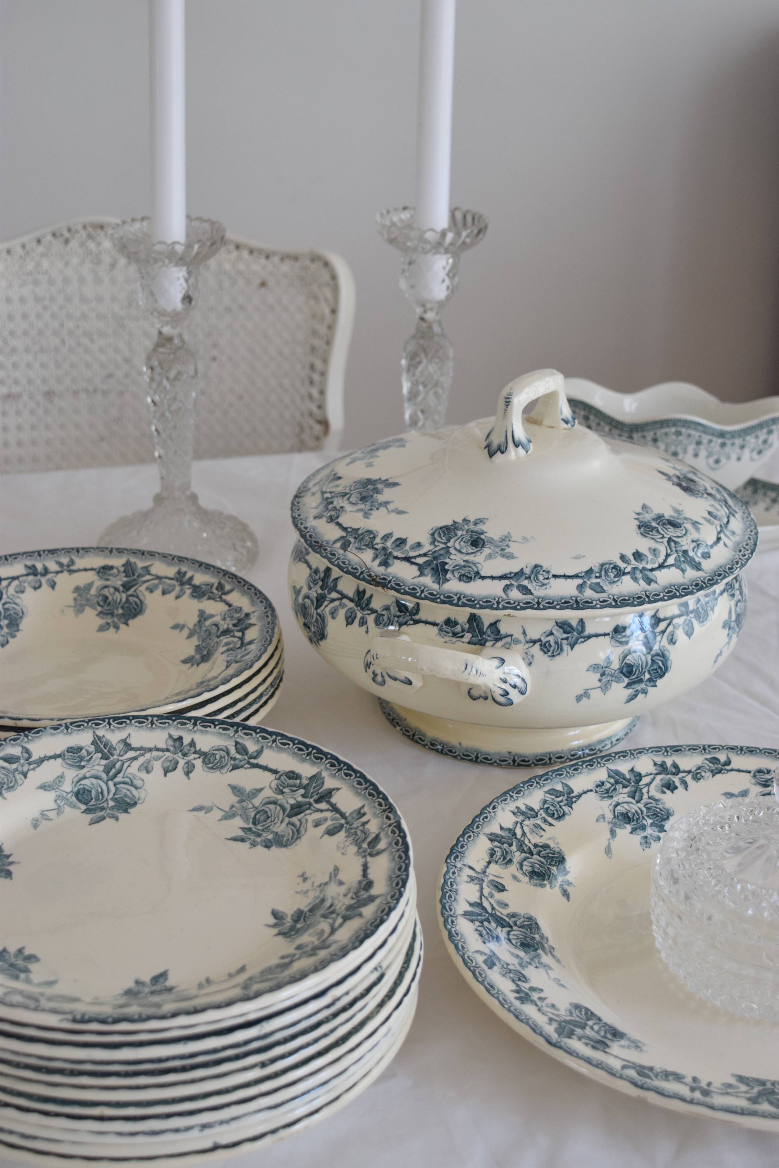 Duo of crystal candlesticks