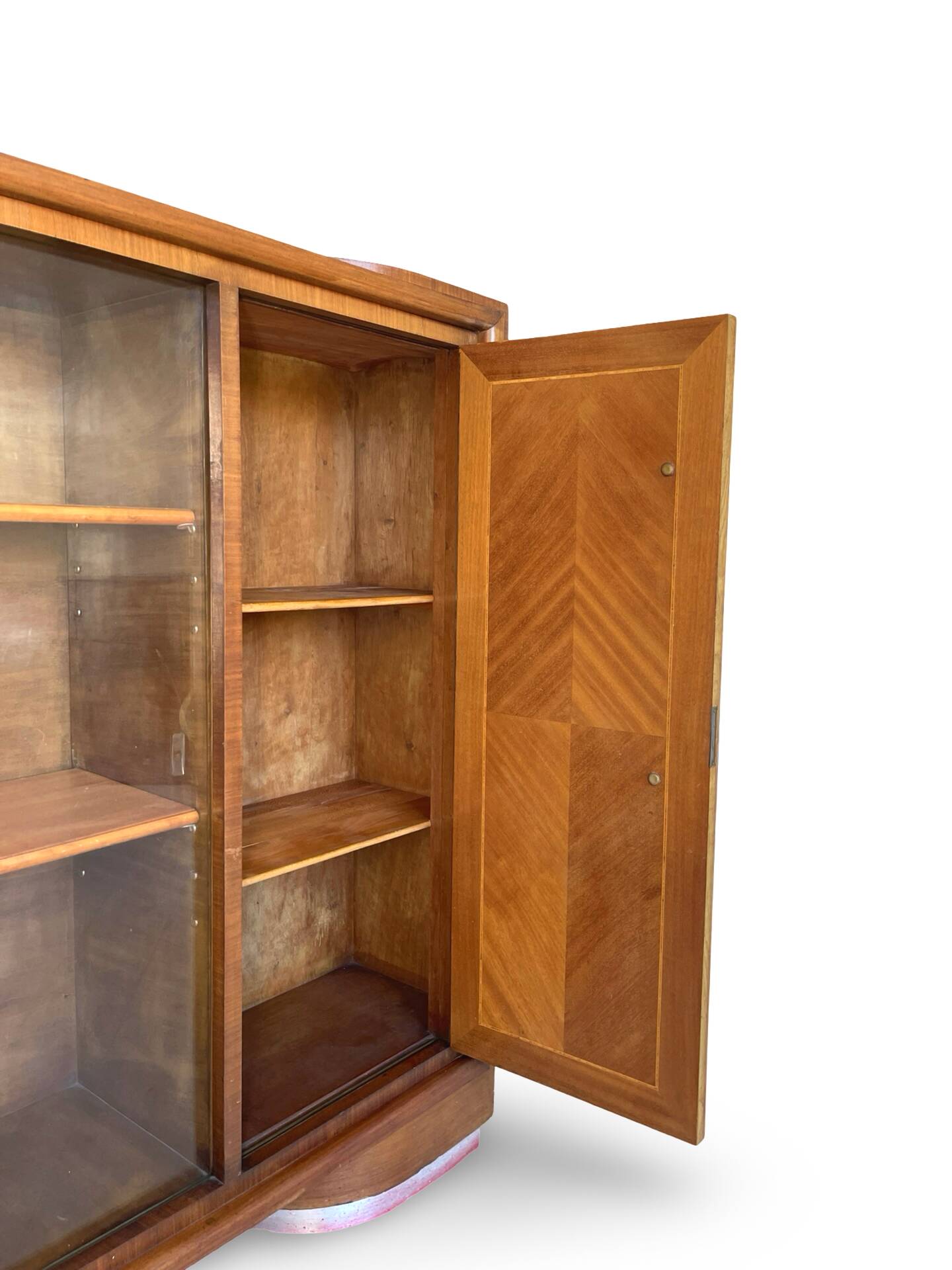 Striking Art Deco birch wood sideboard
