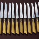 24 knives handle horn and ferrules worked