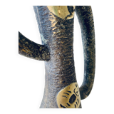 Brutalist bronze vase, the signs of the zodiac