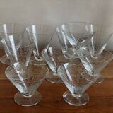 10 glasses with scroll decoration