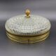 Old ceiling lamp gilded metal and crystal Lucien Gau