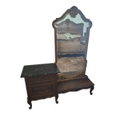 1960s Italian vanity table with large shaped mirror