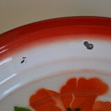 Vintage sheet metal enamelled floral tray