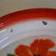 Vintage sheet metal enamelled floral tray