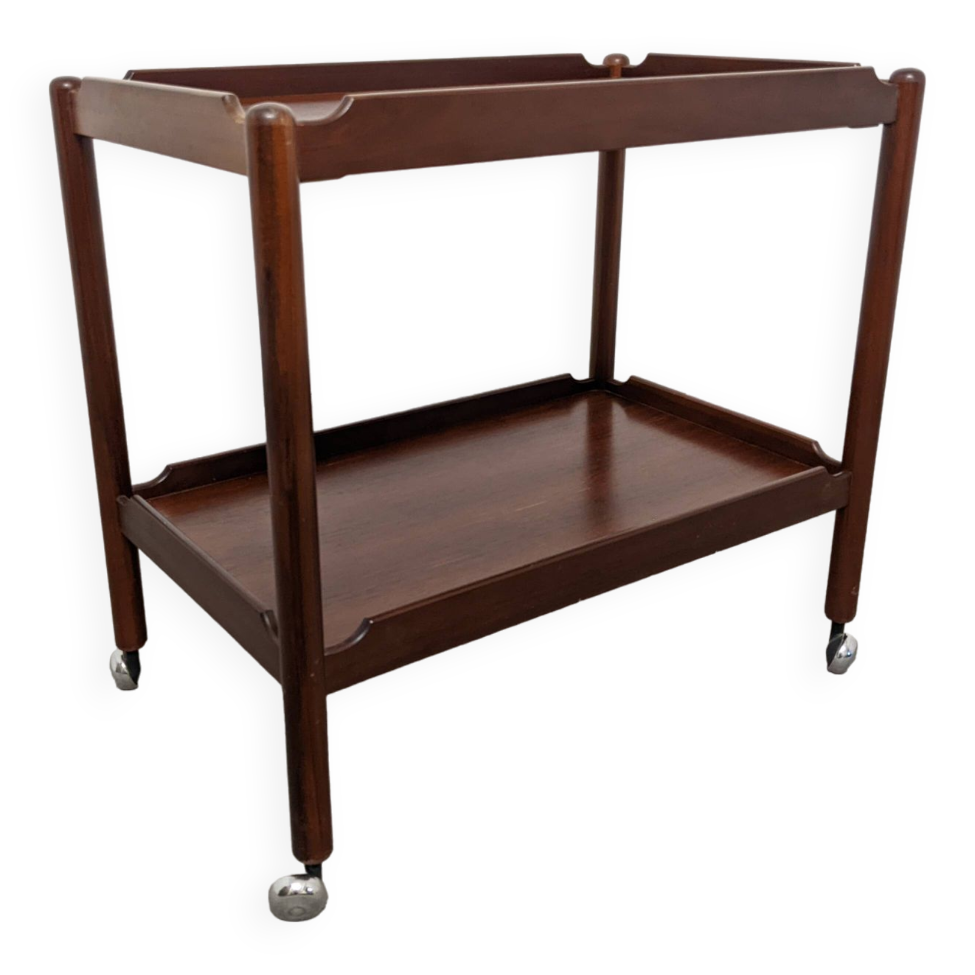 Rosewood serving table on wheels by Opal Möbel from the 60s/70s