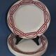 6 flat plates vintage art deco - red décor