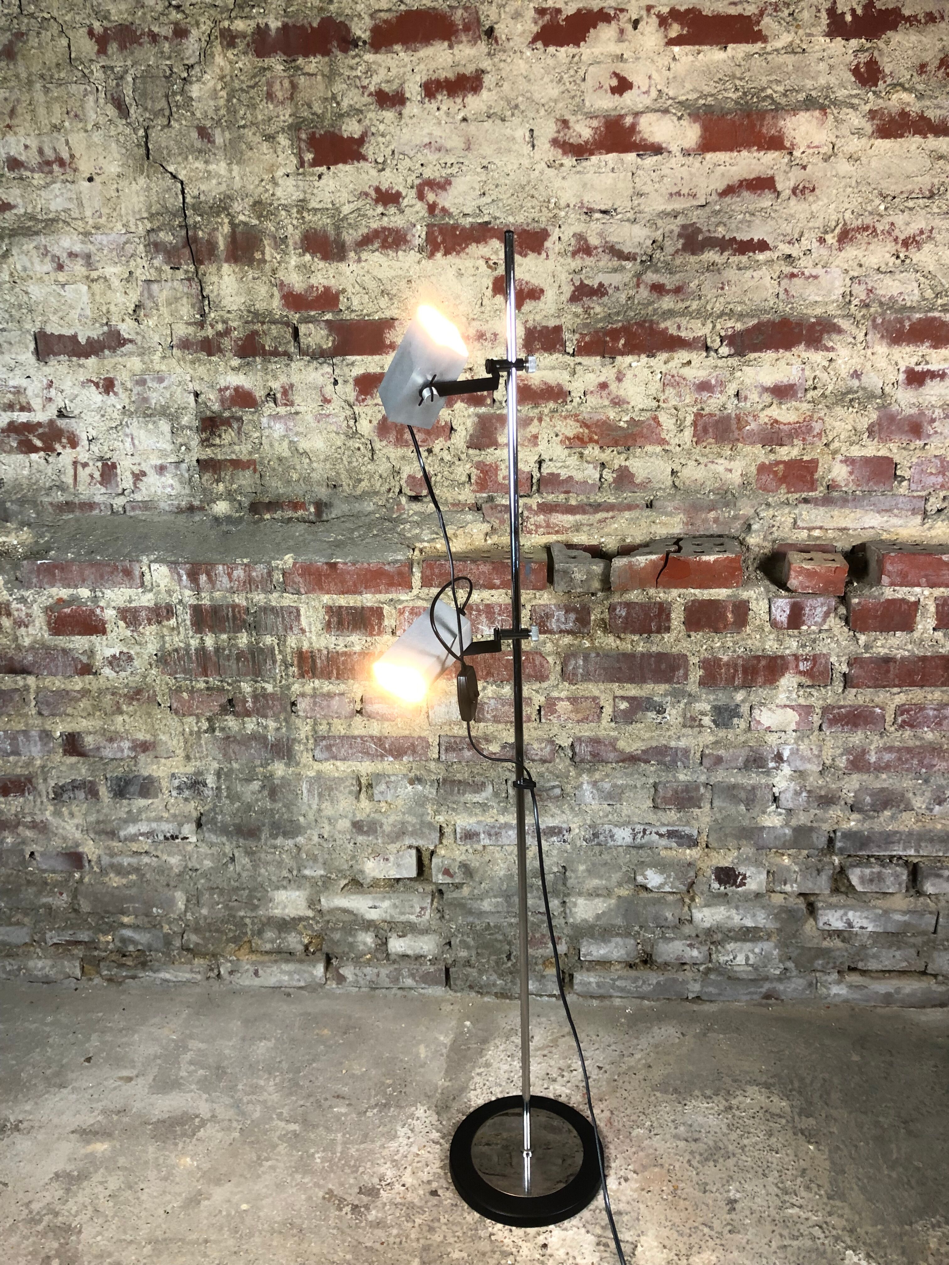 Vintage chrome steel floor lamp 80'S