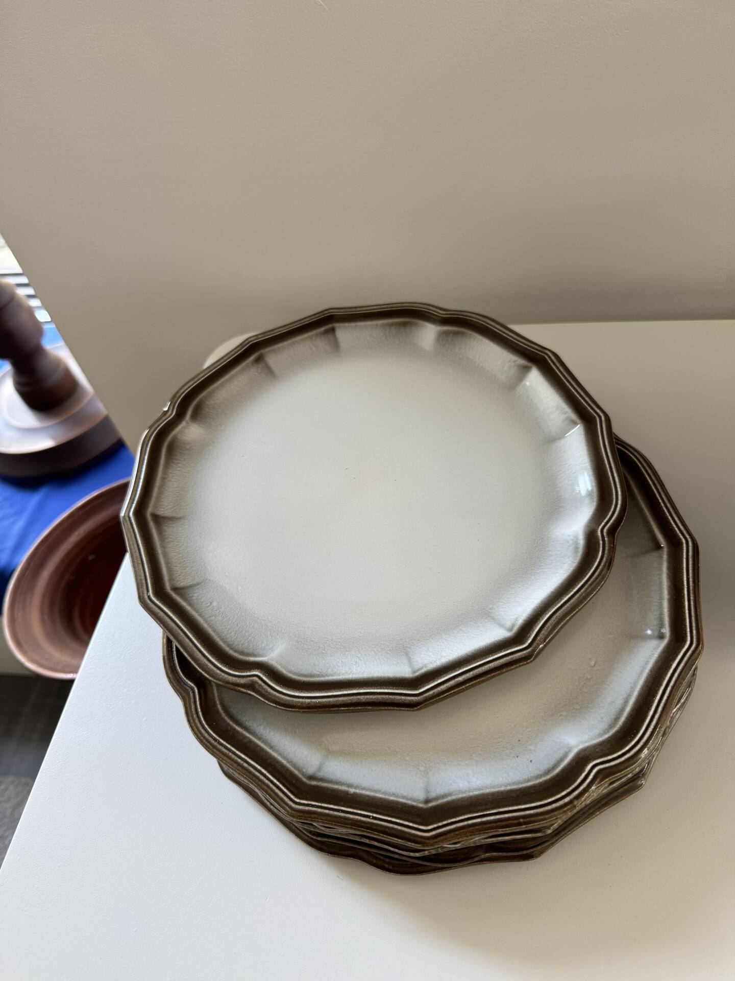 6 unalterable porcelain plates from Salins-les-Bains (Jura, France)