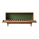 Mid-century wooden folding sofa bed frame, extendable daybed, Czechoslovakia, 190 × 151 × 77 cm