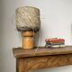 50s wood and straw lamp