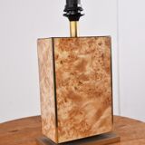 Lampe de table vintage en bois de loupe, 1970