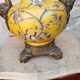 Large lamp base - 43 cm - yellow earthenware with polychrome glazes - 20th century
