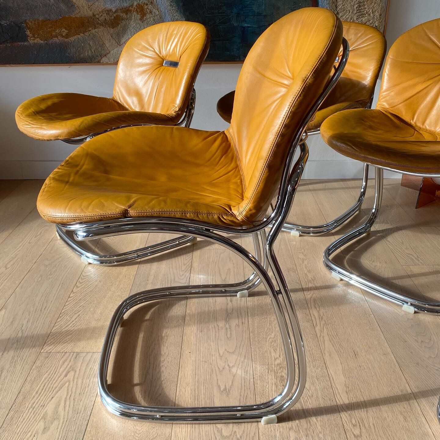Suite of 6 Sabrina chairs by Gastone Rinaldi for Rima 1970
