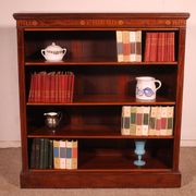 open mahogany library with inlays - 19th century