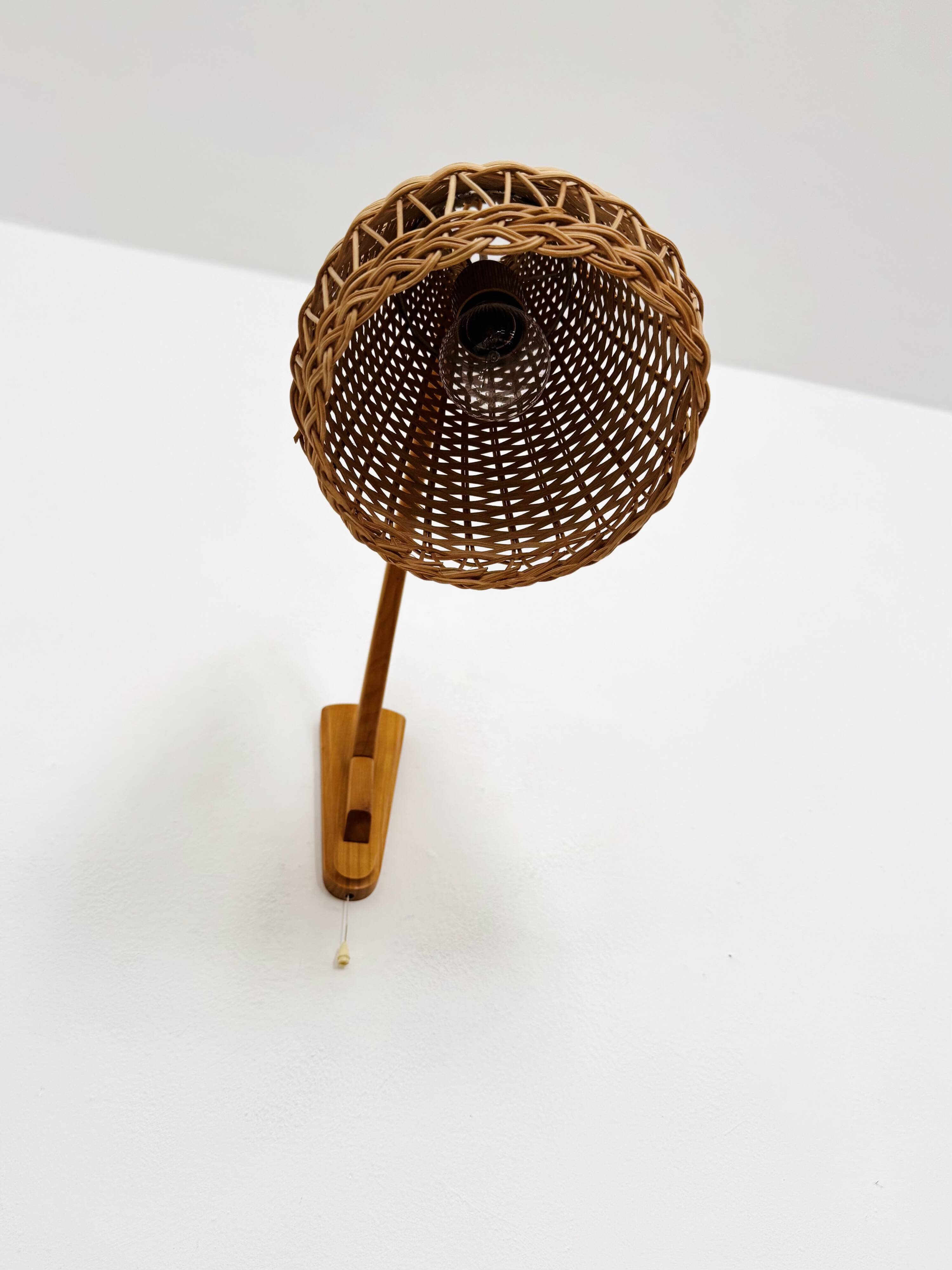 Elm and Wicker Wall Lamp