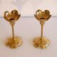 Pair of vintage Scandinavian brass candle holders 1960