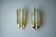 Pair of Venini wall lights, triedri glass, murano, Italy 1970