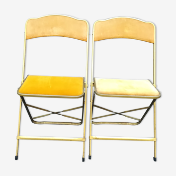 Duo de chaises de théâtre en velours