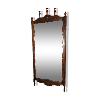 Large old mirror Provencal style walnut to pose 90x207cm