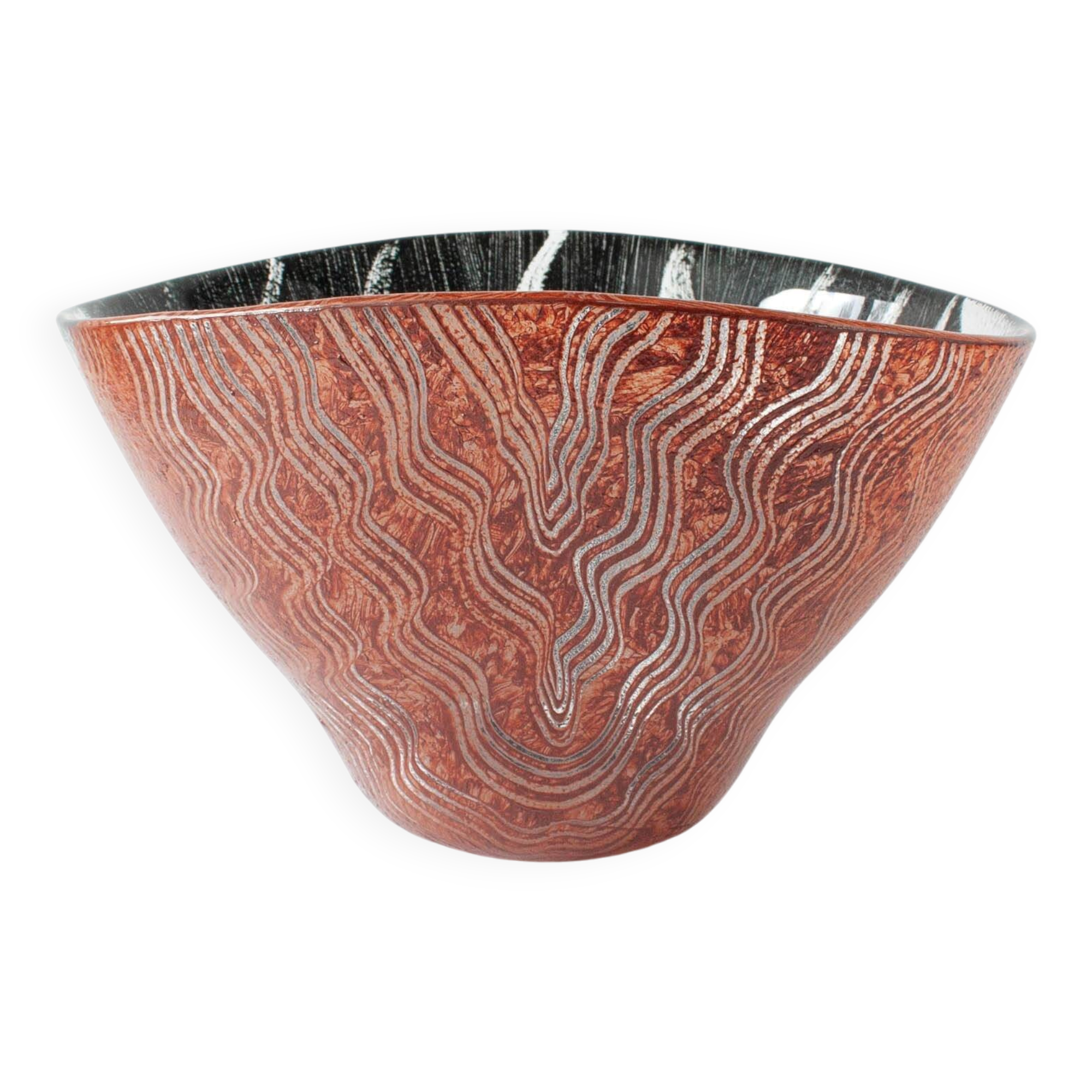 Kosta Boda ‘Tonga’ Glass Bowl by Monica Backström, Signed 1980s