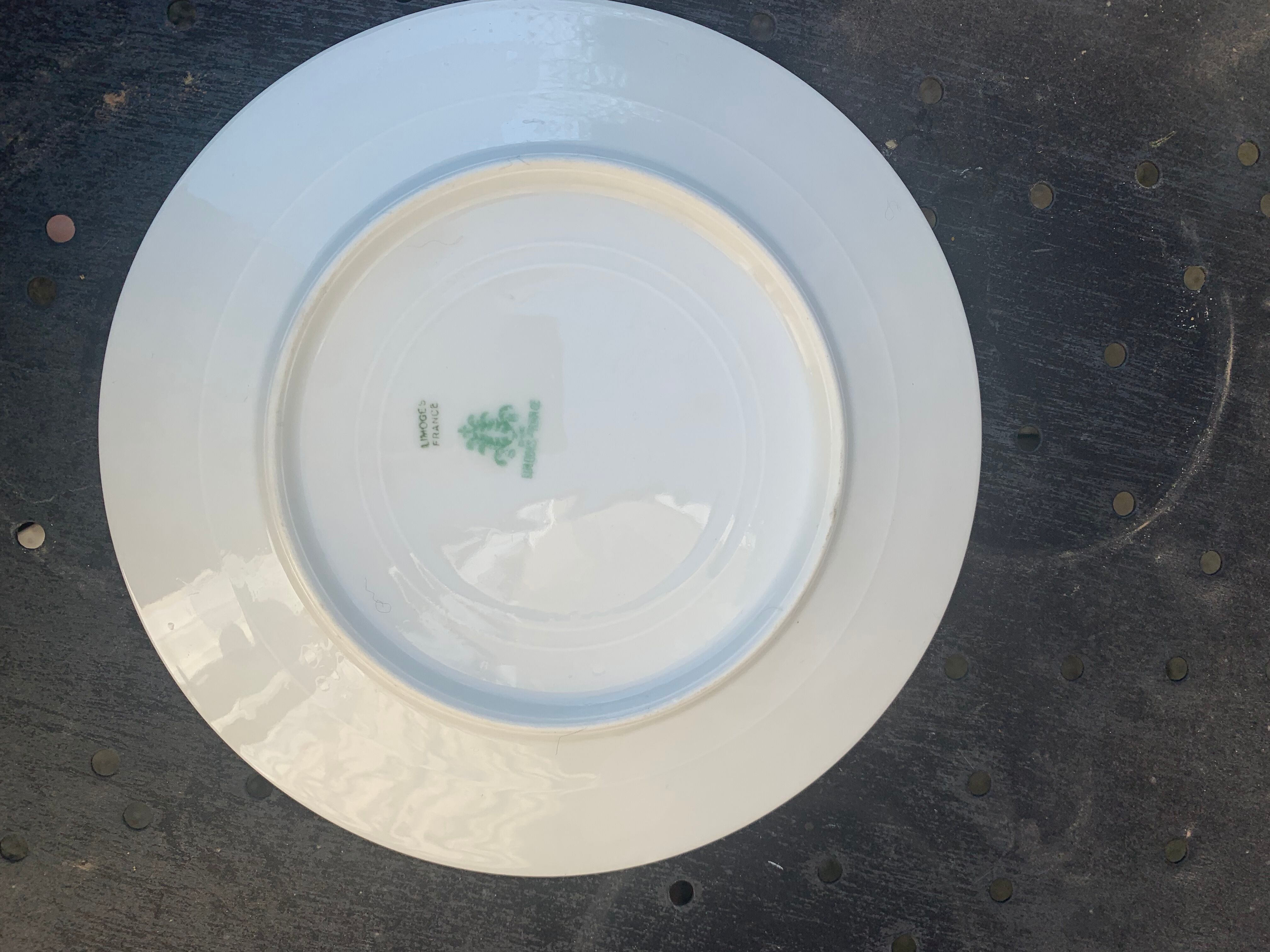 6 plates in limoges porcelain pattern old floral frieze