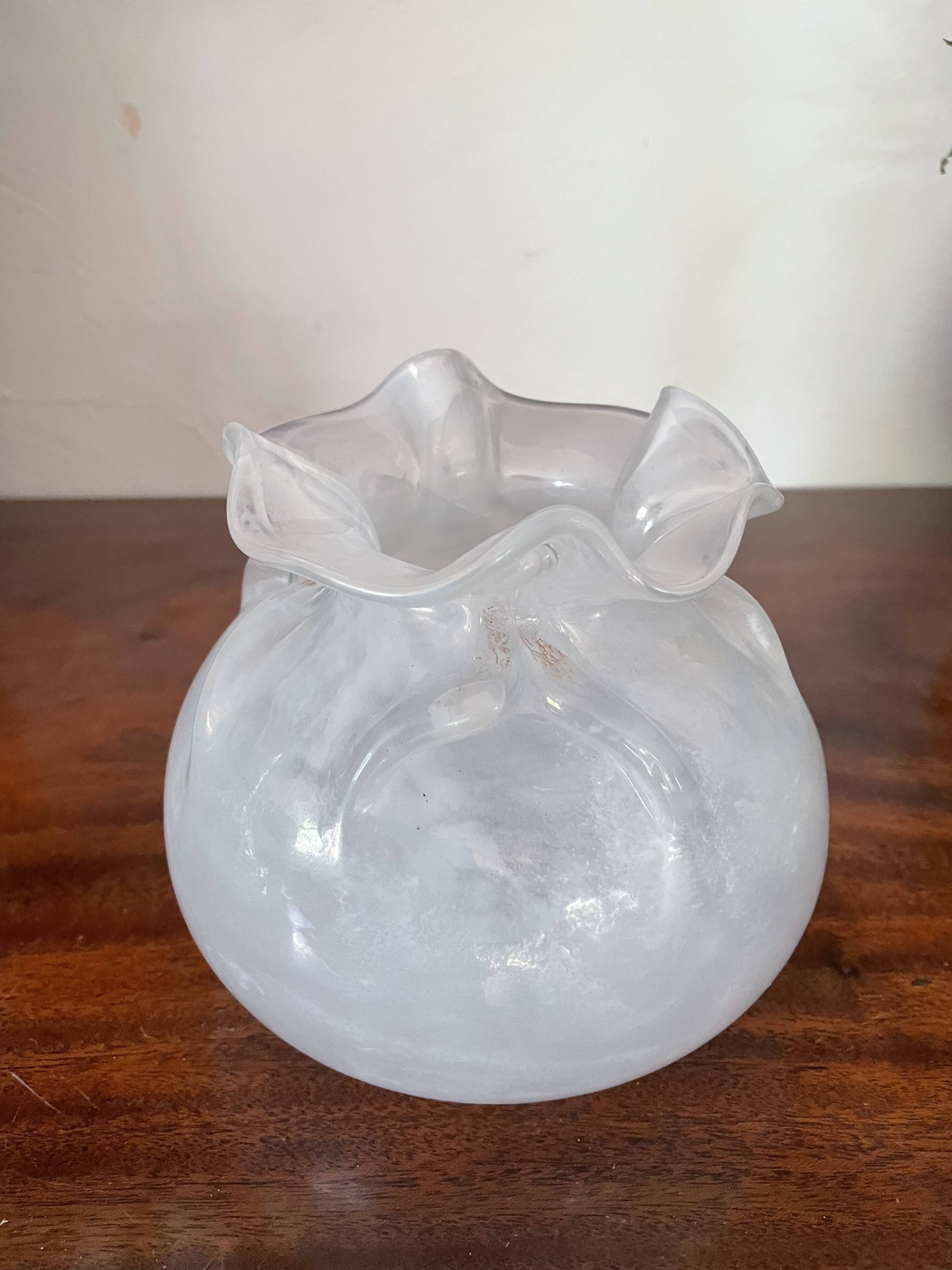handmade blown glass ball vase Maure Vieil