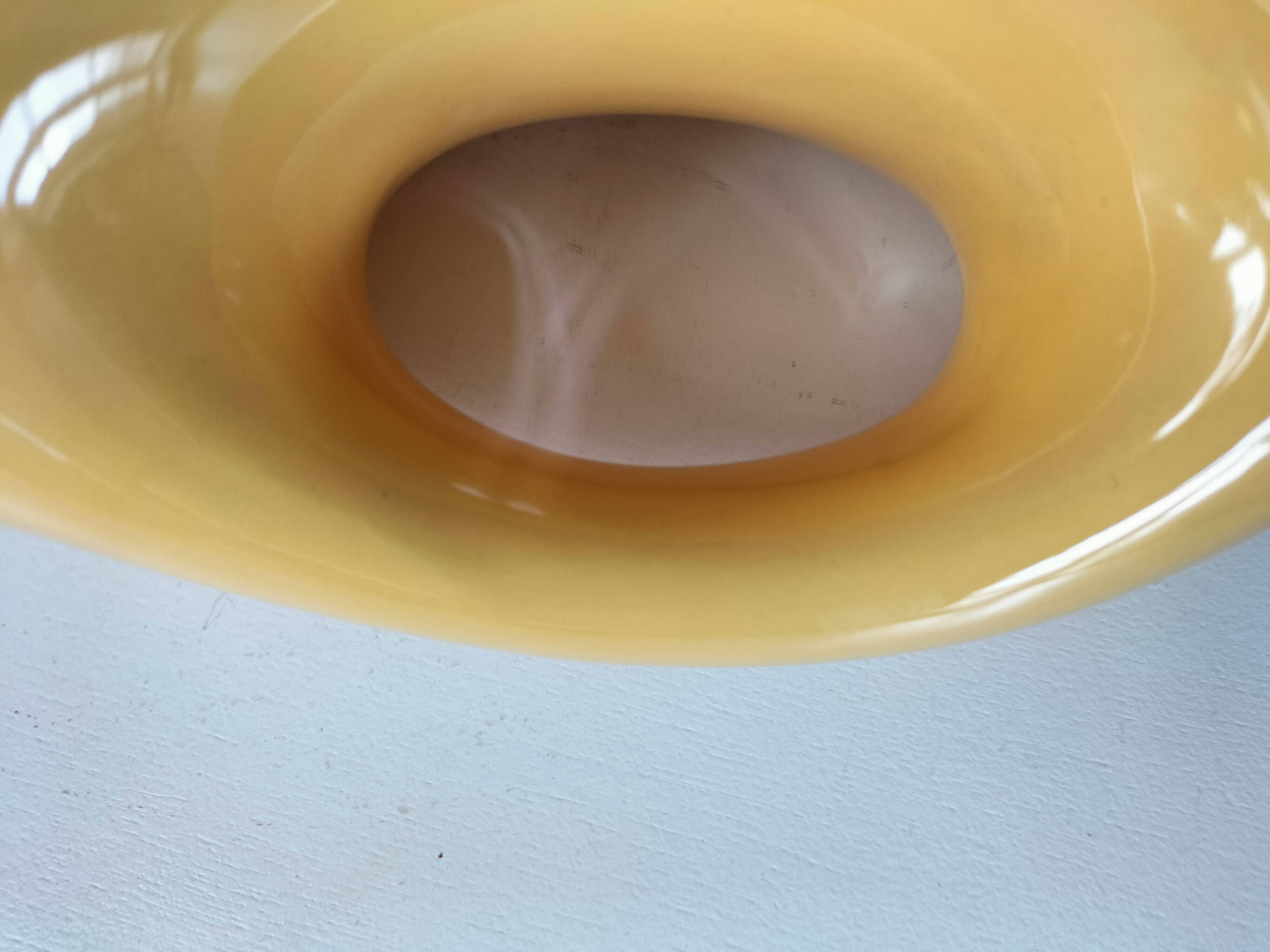 Vintage yellow sculptural pitcher 70s design