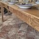 Large authentic farmhouse table made of solid French oak.