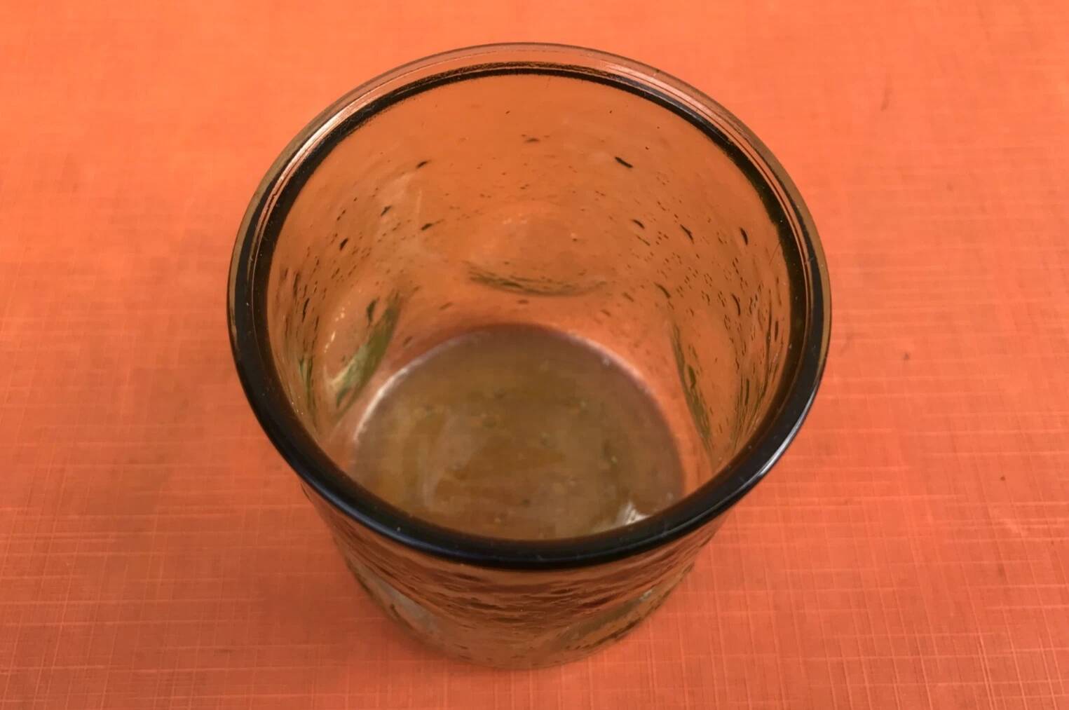 1970s (lot 2) 6 orangeade glasses Bubble and coloured glass