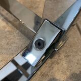 Square coffee table with smoked glass top and chrome base an70