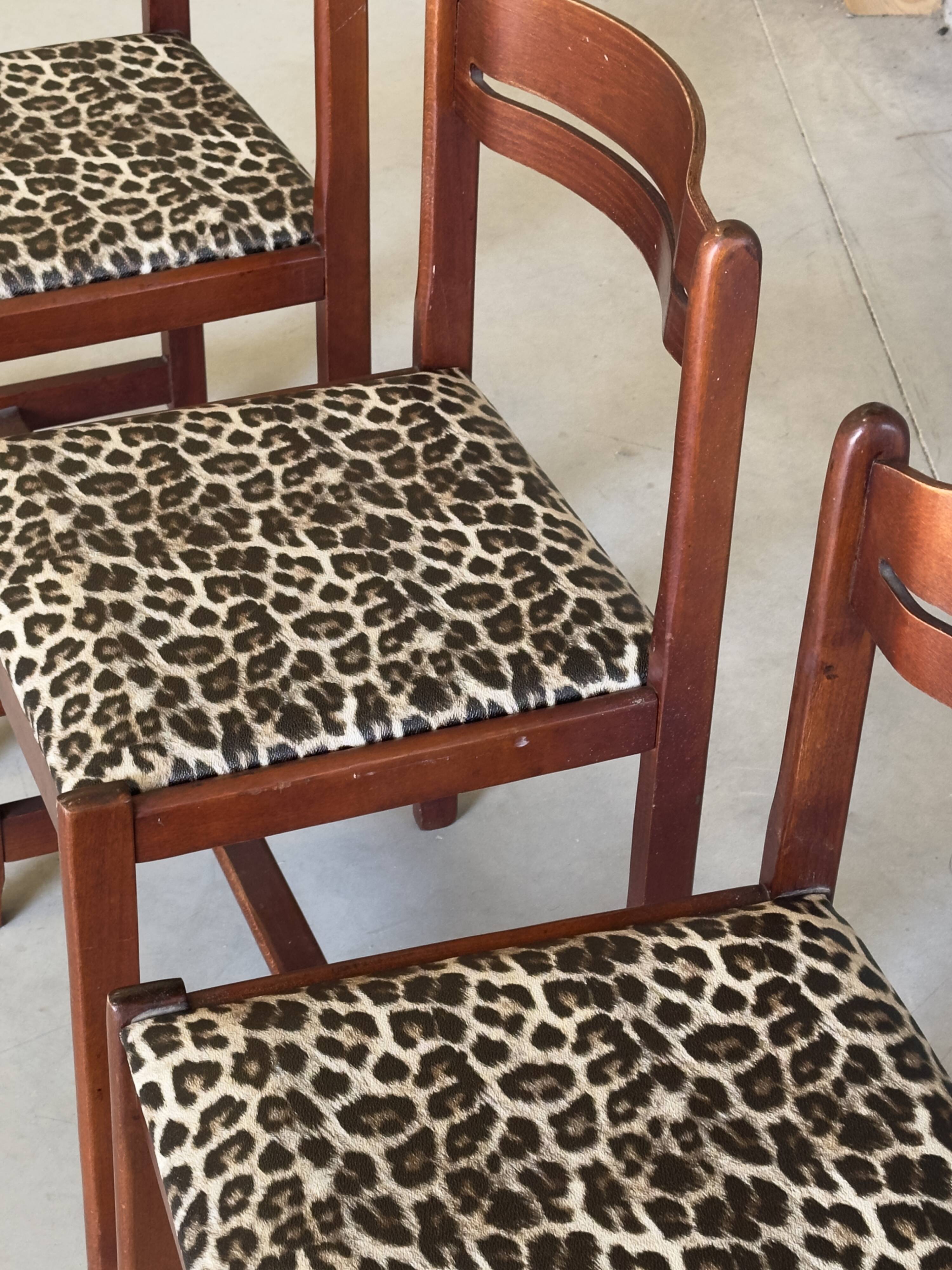 Set of 4 vintage hand-woven chairs