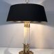 Pair of Brass and White Lacquer Table Lamps, Neoclassical Style, Tr