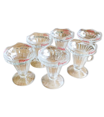 Coupe à glace en inox Vintage trou normand 9cm décor floral