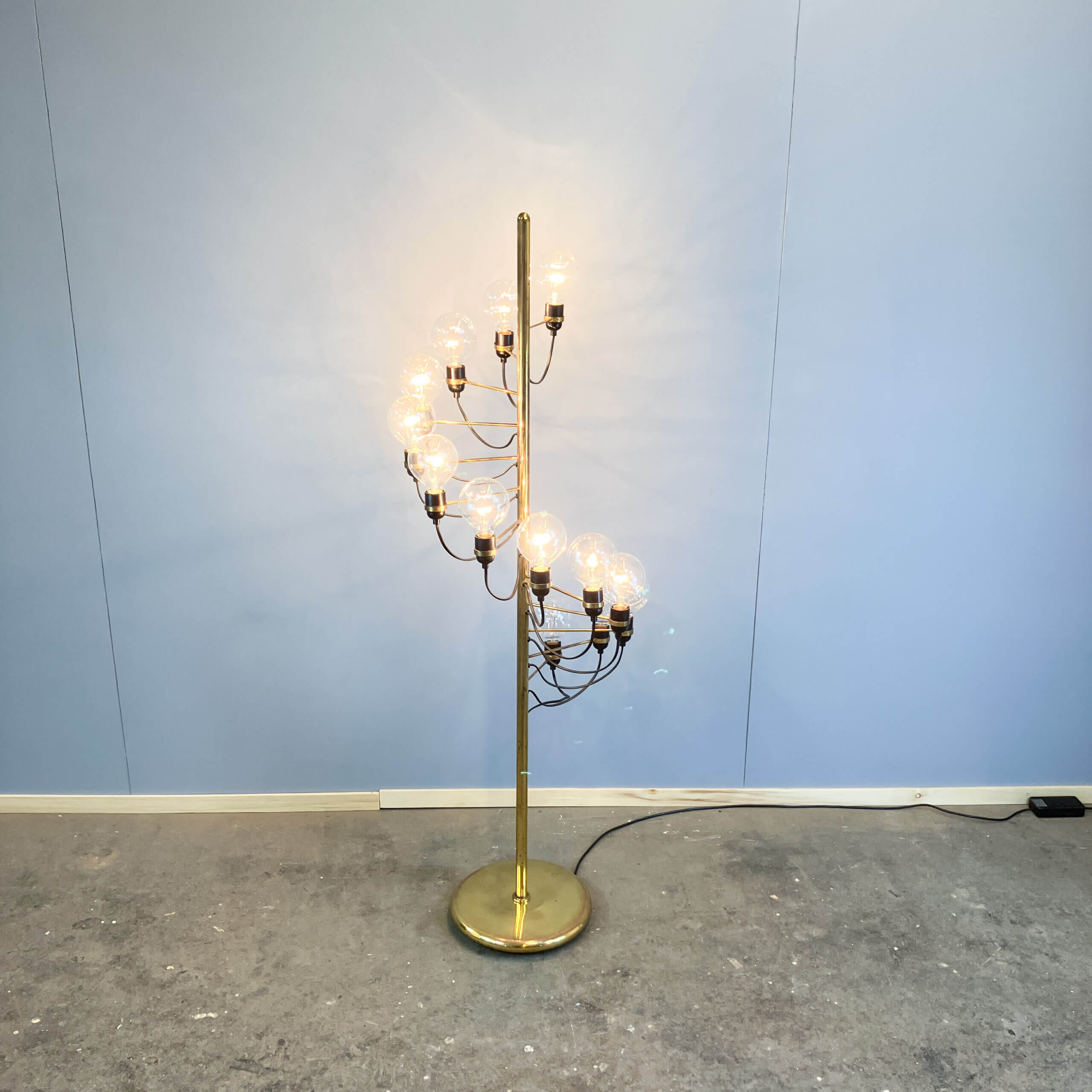 Cascade floor lamp by Star-Leuchten, brass, 1970s