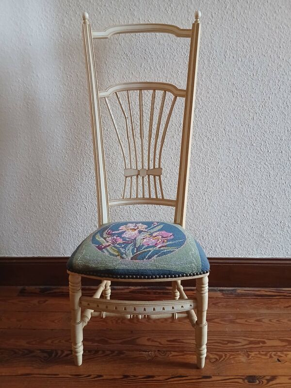 Chaise de nourrice avec assise motif iris