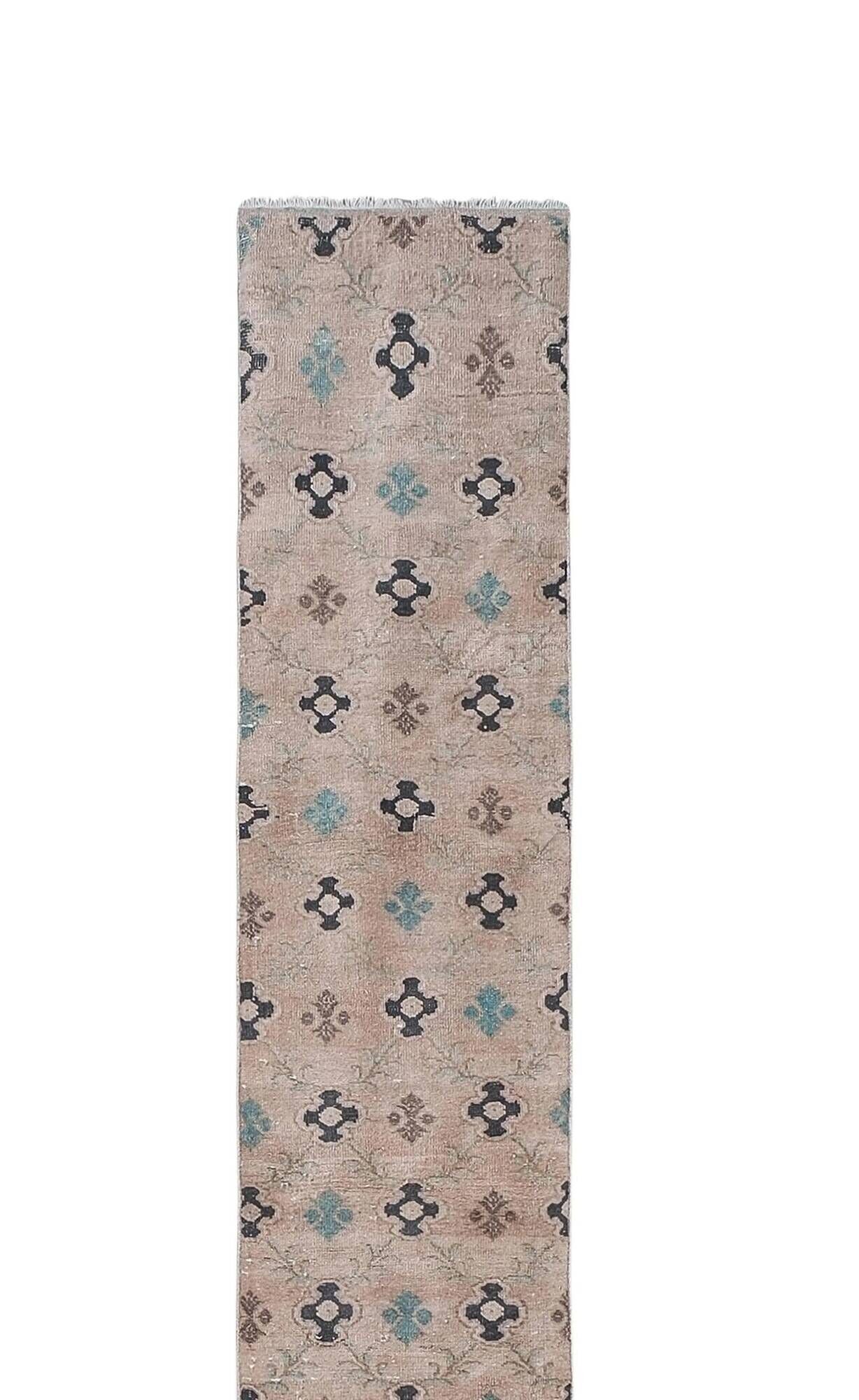 Vintage Turkish hallway rug 60x584 cm