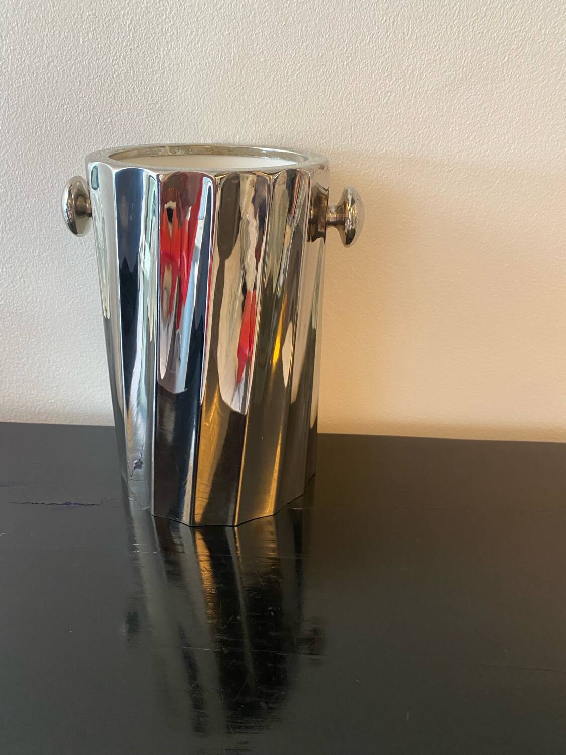 Silver-plated metal bottle cooler