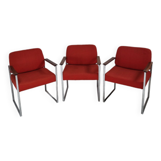 Set of three 1970's armchairs