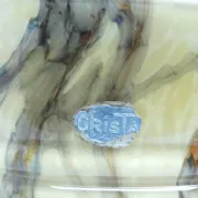 Vase en verre éclaboussé Art Déco P5T 1950