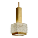 Arlus glass and brass pendant light from the 50s
