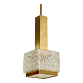Arlus glass and brass pendant light from the 50s